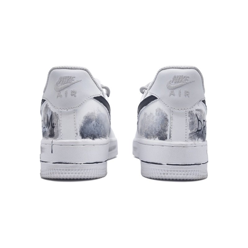 Custom Air Force 1 Shoes Black White Dream Shadow - Image 4