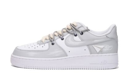 Custom Air Force 1 Shoes Gray White Paper Plane