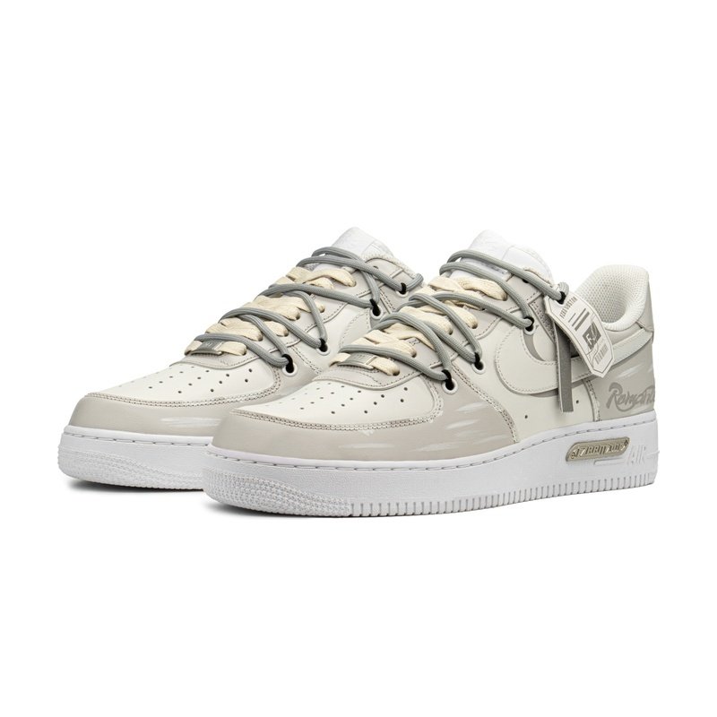 Custom Air Force 1 Shoes Light Gray Urban Legend - Image 3