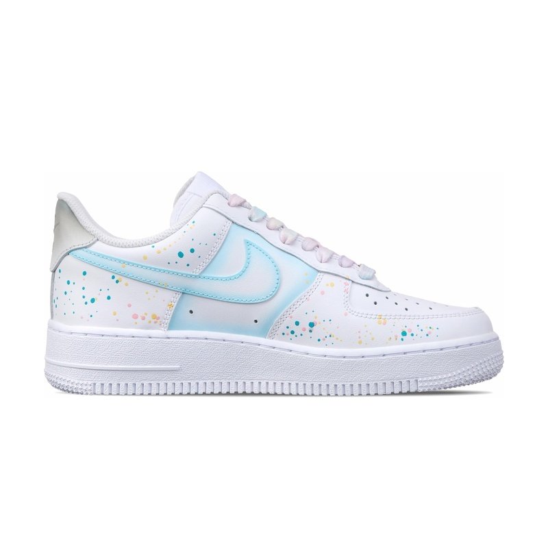 Custom Air Force 1 Shoes White Blue Graffiti Planet - Image 2