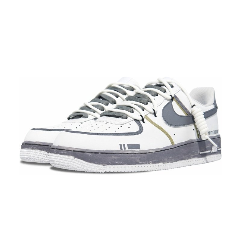 Custom Air Force 1 Shoes White Silver Future Tech - Image 3