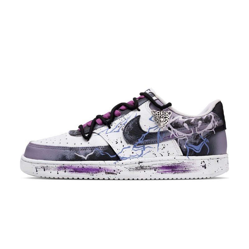 Custom Court Shoes Black White Shadow Warrior