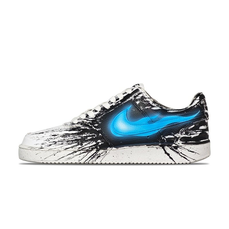 Custom Court Shoes Black White Venom Splash