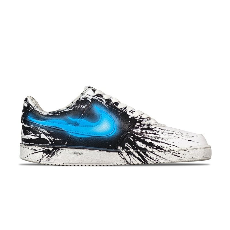 Custom Court Shoes Black White Venom Splash - Image 2