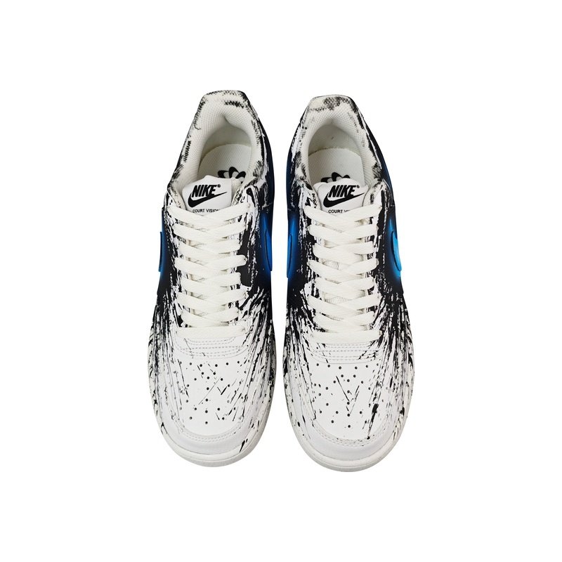 Custom Court Shoes Black White Venom Splash - Image 4