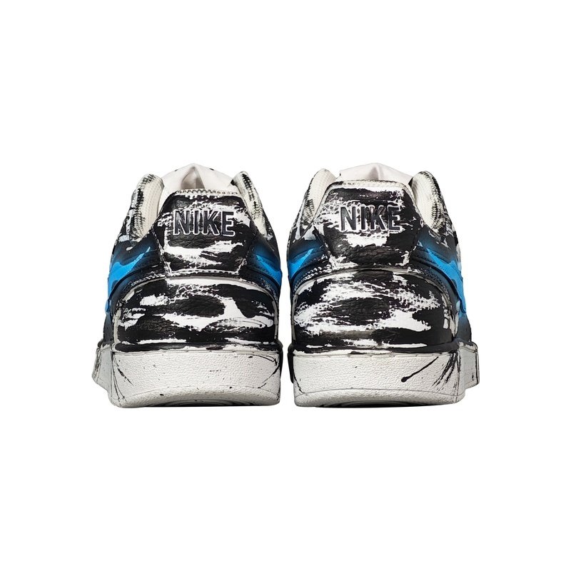 Custom Court Shoes Black White Venom Splash - Image 5