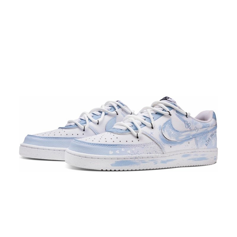 Custom Court Shoes Blue White Campus Romance - Image 3