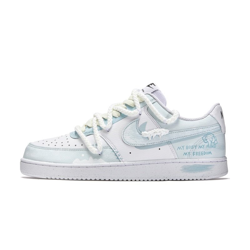Custom Court Shoes Blue White Ethereal Clouds