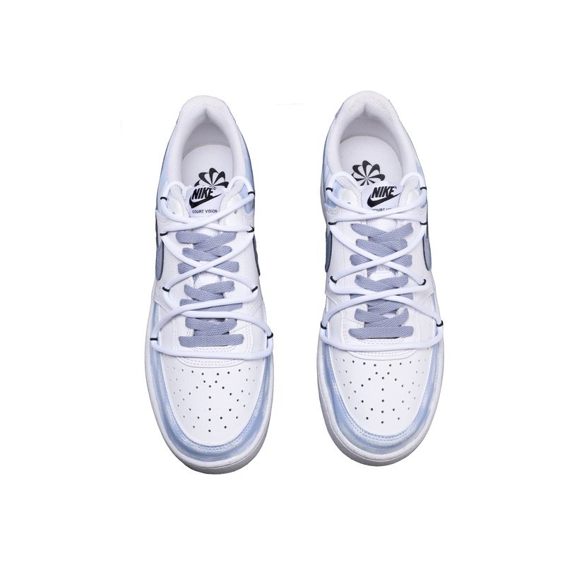 Custom Court Shoes Blue White Misty Star - Image 4