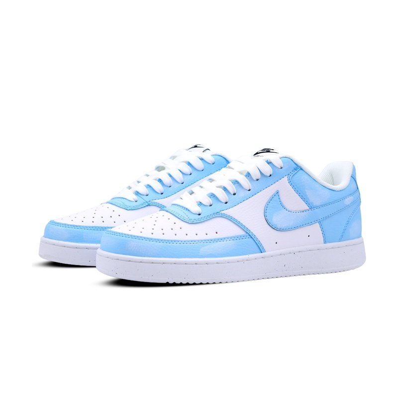Custom Court Shoes Blue White Sunny Day - Image 3