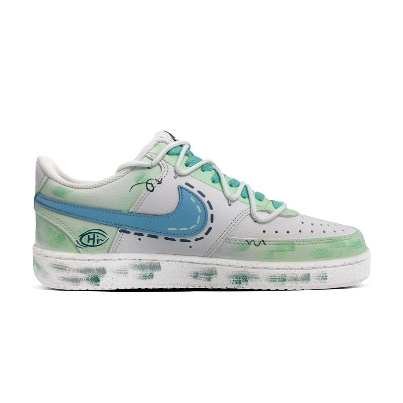 Custom Court Shoes Cyan Blue Nature Vibes - Image 2