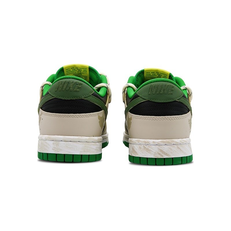 Custom Dunk Shoes Beige Green Autumn Ginkgo - Image 4