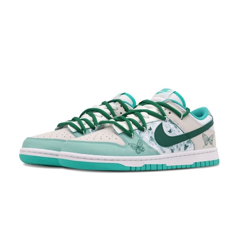 Custom Dunk Shoes Green White Butterfly Dance - Image 3