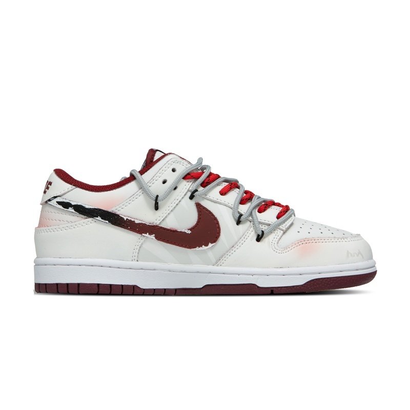 Custom Dunk Shoes White Red Cream Chocolate - Image 2
