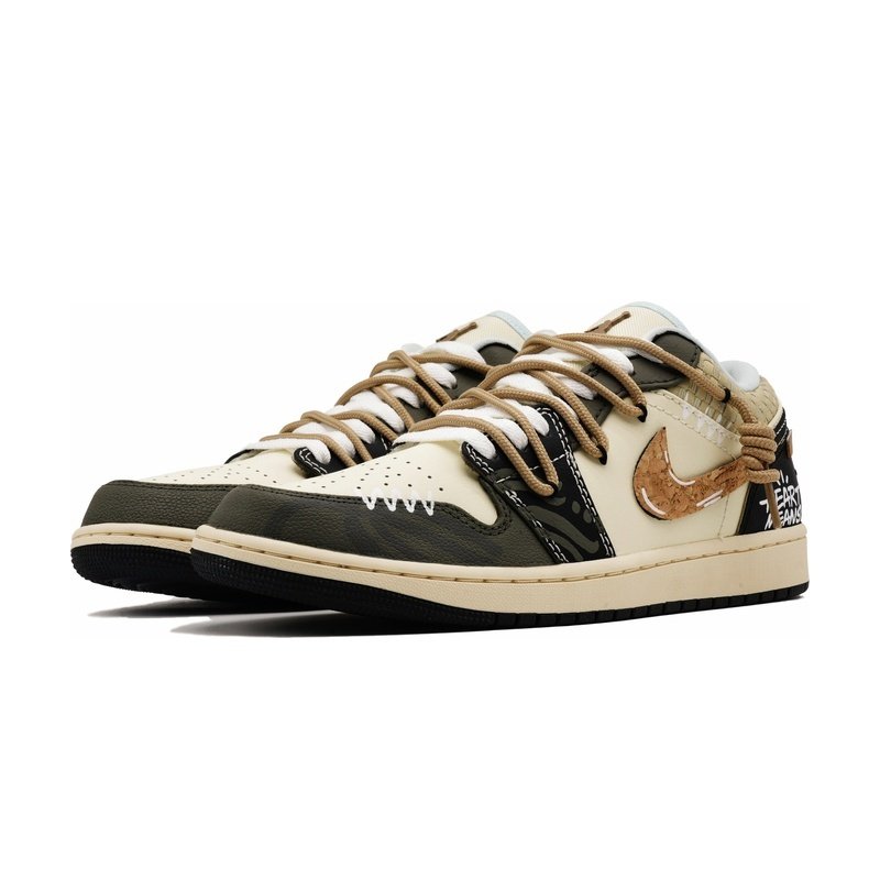 Custom Jordan Shoes Beige Brown Heart Means - Image 3