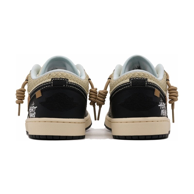 Custom Jordan Shoes Beige Brown Heart Means - Image 4