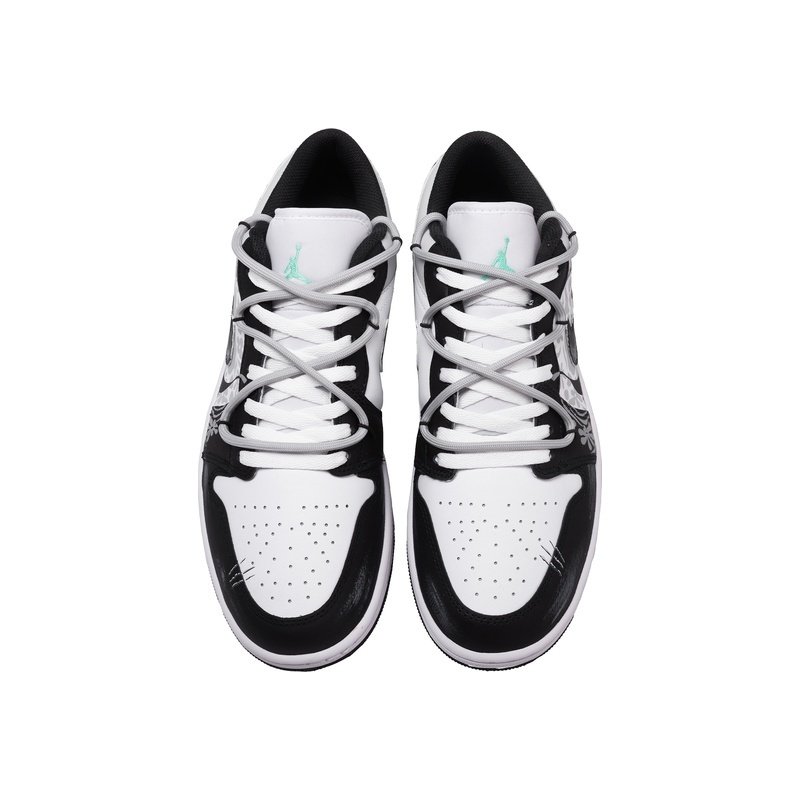 Custom Jordan Shoes Black White Graffiti Cat - Image 4