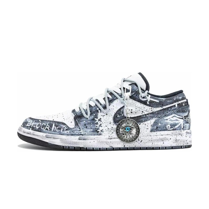 Custom Jordan Shoes Blue Black Divine Eyes