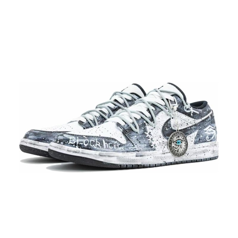 Custom Jordan Shoes Blue Black Divine Eyes - Image 3