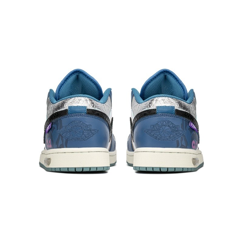 Custom Jordan Shoes Blue Purple Cyberpunk Style - Image 4