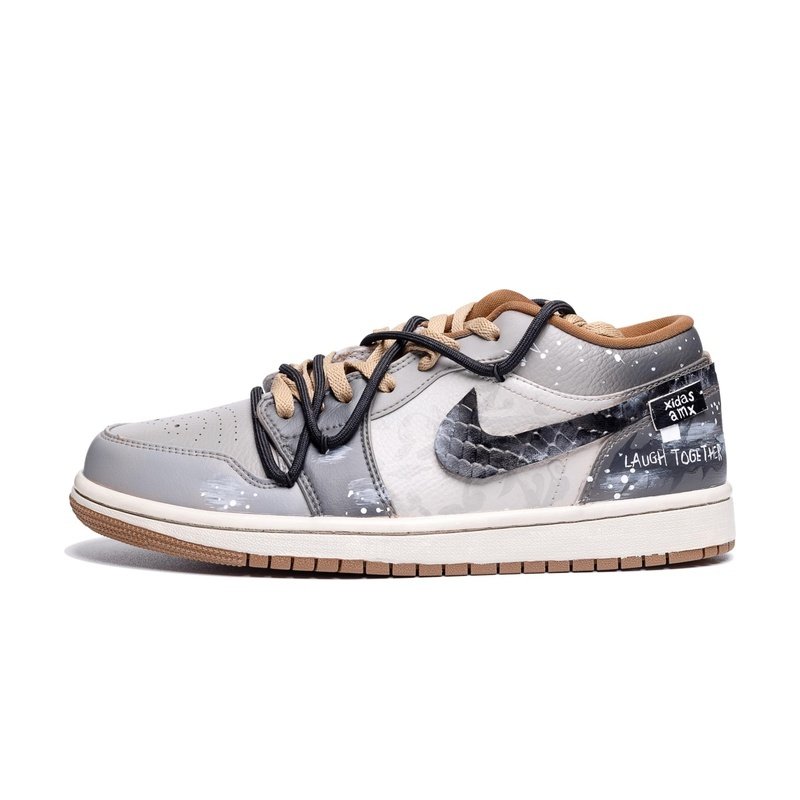 Custom Jordan Shoes Gray Cyan Timeless Splash