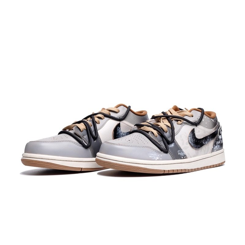 Custom Jordan Shoes Gray Cyan Timeless Splash - Image 3